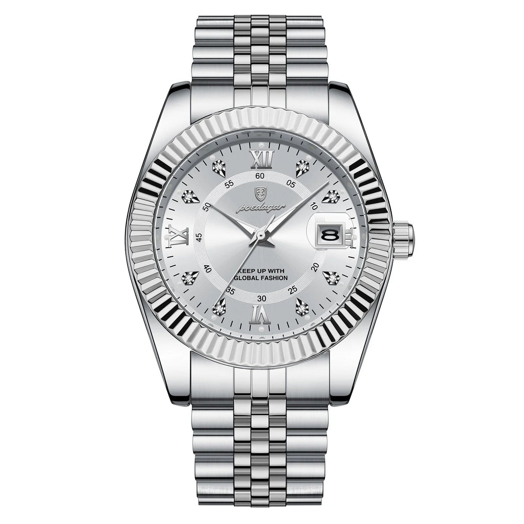 Luxury Business Men Wristwatch Waterproof Luminous Date Military Man Watch Stainless Steel Fashion Men'S Quartz Watches
