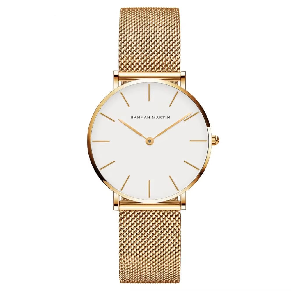 Brand Quality Stainless Steel Japan Quartz Movement Waterproof Women 36Mm Full Rose Gold Ladies Dropshipping Watch