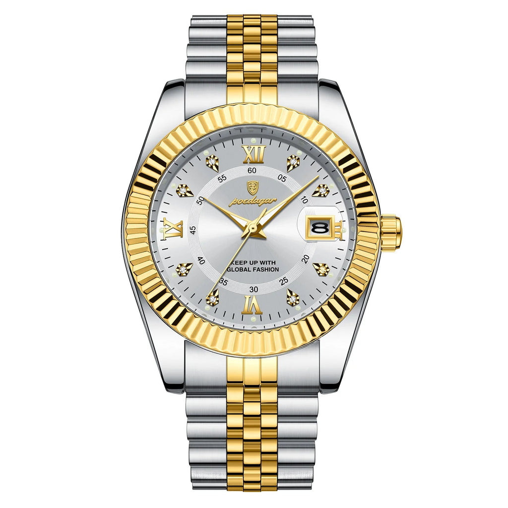 Luxury Business Men Wristwatch Waterproof Luminous Date Military Man Watch Stainless Steel Fashion Men'S Quartz Watches