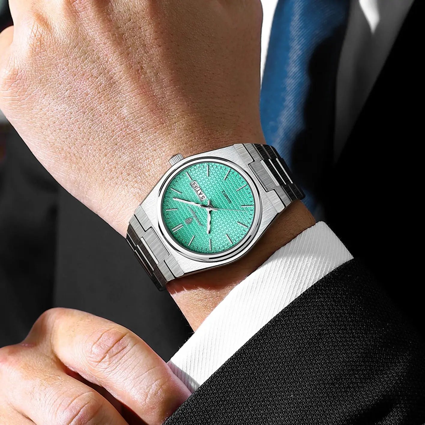 Luxury Fashion Men'S Watch Waterproof Stainless Steel Quartz Men Wristwatch Luminous Date Week Business Watches for Man