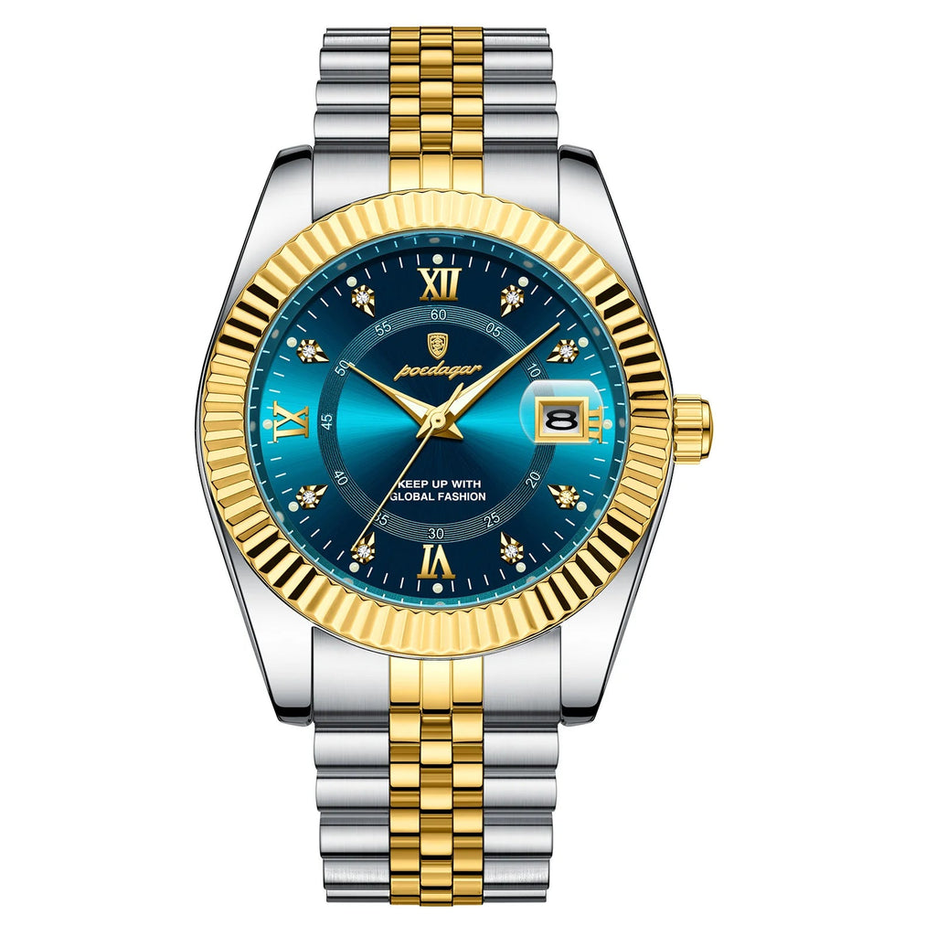 Luxury Business Men Wristwatch Waterproof Luminous Date Military Man Watch Stainless Steel Fashion Men'S Quartz Watches