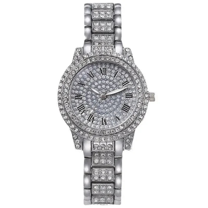 New Luxury Shiny Diamond Watch for Women Elegant Brand Quartz Steel Bracelet Watches Zircon Crystal Fashion Wristwatch Clock